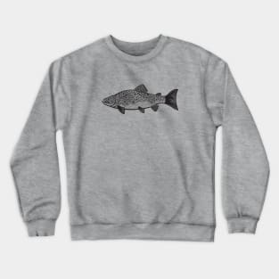 Brown Trout design - hand drawn freshwater fish art Crewneck Sweatshirt